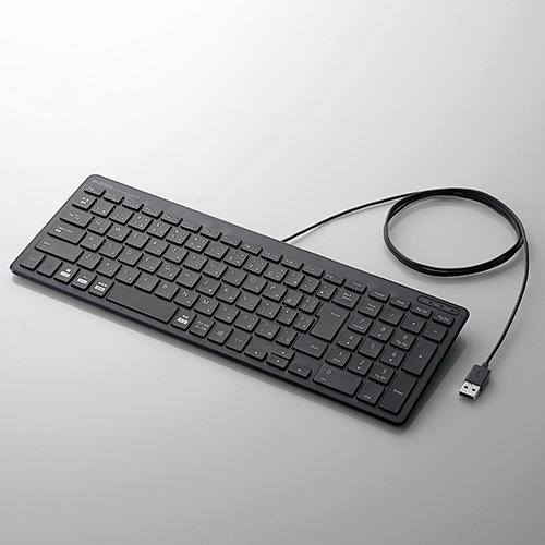 ELECOM エレコム 有線薄型コンパクトキーボード ブラック TK-FCP097BK 商品コード:4953103345058
