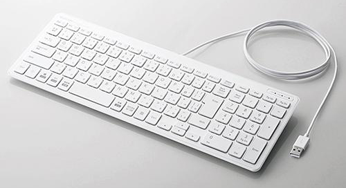 ELECOM エレコム 有線薄型コンパクトキーボード ホワイト TK-FCP097WH