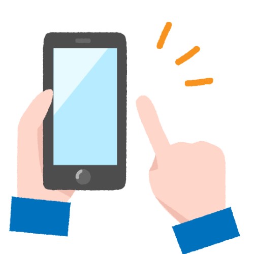 スマホを操作する手のイラスト