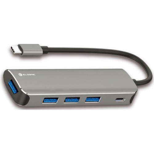 ELSONIC エルソニック USBポートハブ タイプCポート付き タイプCケーブル接続 ECFCHUB05 商品コード:0479960011560