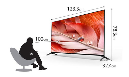 テレビを観るときの最適な距離のイメージ画像
