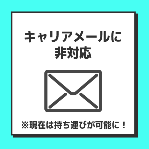 デメリット1.キャリアメールに非対応(※現在ではキャリアメールが持ち運び可能に!)