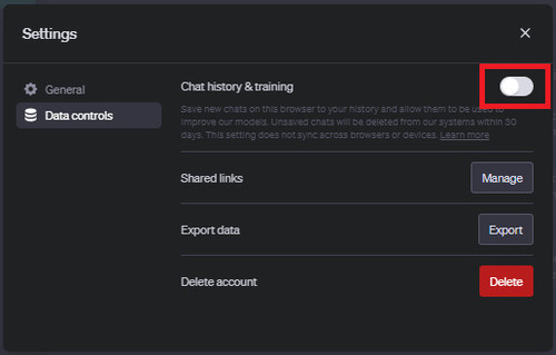 Chat history & training