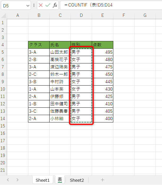 ExcelのCOUNTIF関数-4