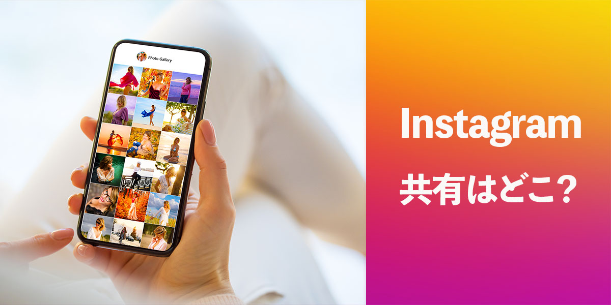 インスタの共有ボタンはどこ?タイトル画像