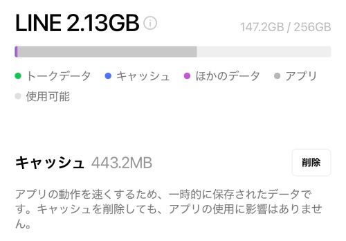 LINEのキャッシュクリア