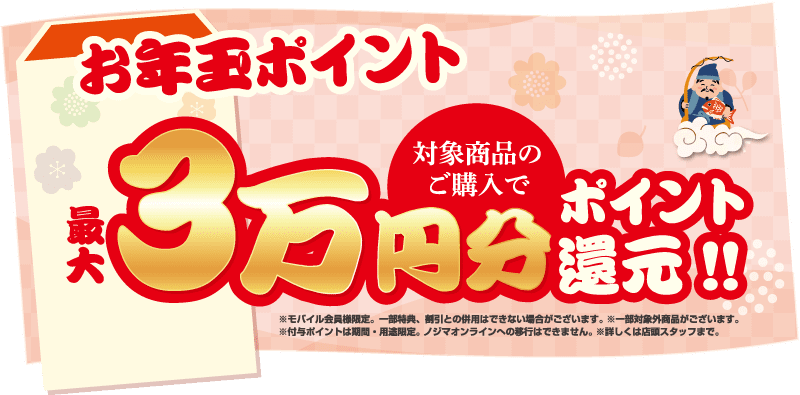 お年玉ポイント3万ポイント還元！PC版