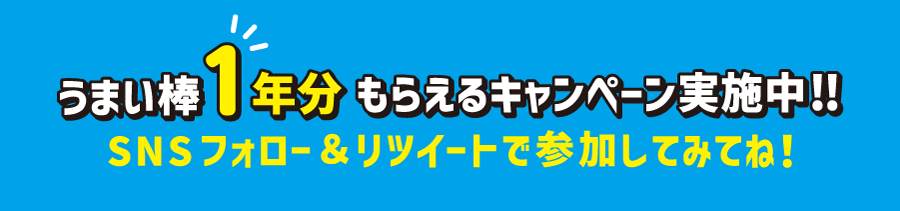 うまい棒1年分当たるキャンペーン実施中！
