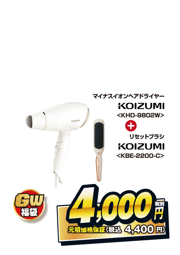 大容量ドライヤーリセットブラシセット福袋